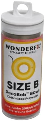Wonderfil DecoBob Prewound Size B Jumbo Bobbins 5 Count Tube Taupe