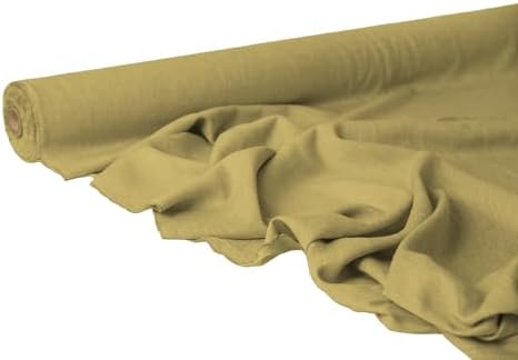 Linen Fabric by The Yard – Mustard Yellow – Softened, Medium Weight