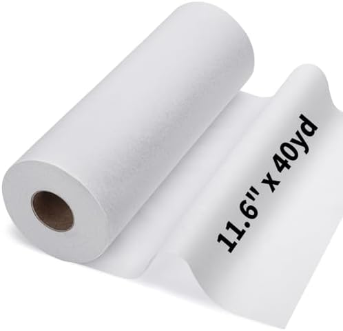 Medium Weight 11.6" x 40 yd White Fusible Interfacing and Black 11.6"
