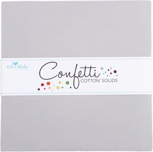 Confetti Cotton Solids Silver 10" Stacker 42 10-inch Squares Layer