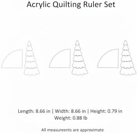 7-Piece Acrylic Quilting Ruler Set with Christmas Tree Template