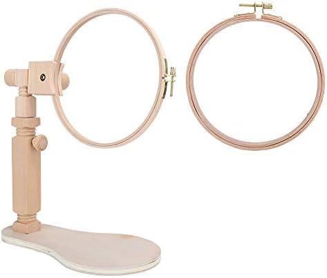 XHTLLO Adjustable Wooden Embroidery Hoop Stand, Intersect Stitch
