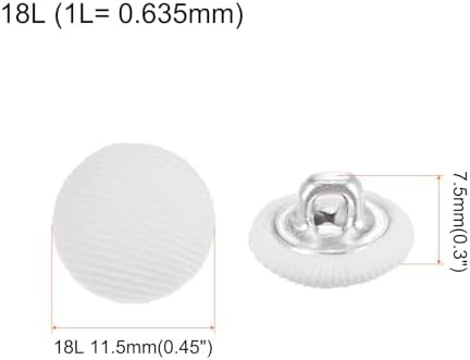 HARFINGTON 10pcs 18L Fabric Cloth Covered Button 11.5mm Metal Shank