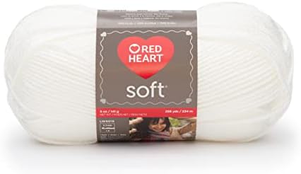 Red Heart Soft Yarn for Crocheting and Knitting, White, 3-Pack