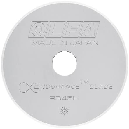 OLFA 45mm Endurance Rotary Blade (RB45H-1) - Tungsten Steel, 2x Blade