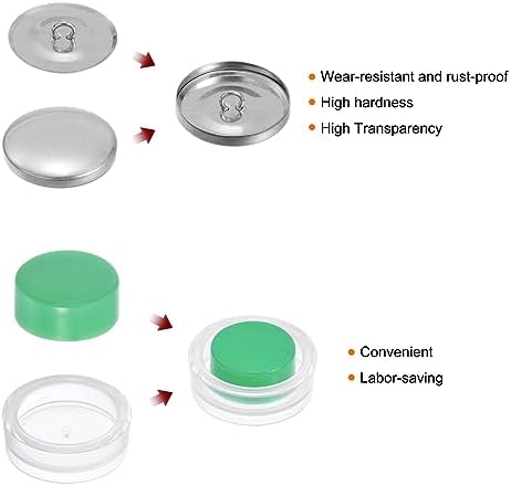 HARFINGTON 10 Sets Self Cover Button Kit 44L 1.1" 28mm with Wire Backs