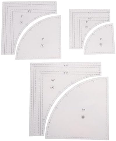 Acrylic Quilting Rulers Set, 10 8 6 Inch with 1/4 Seam Allowance