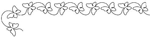Full Line Stencil Butterfly Border, Continous Quilting Template