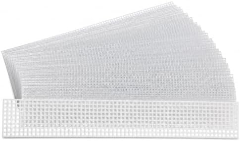 Essential by Leisure Plastic Canvas #7 Mesh Strips, 1.5"X10", Clear