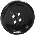 80 Large 3/4 inch Black Buttons for Sewing - Round Resin, 4 Hole