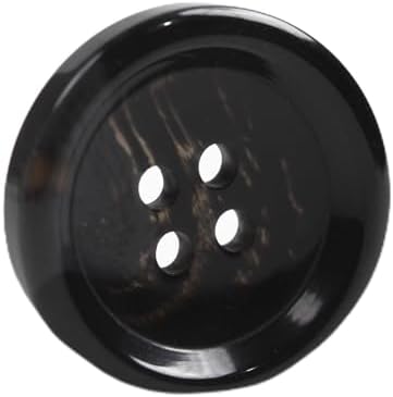 80 Large 3/4 inch Black Buttons for Sewing - Round Resin, 4 Hole