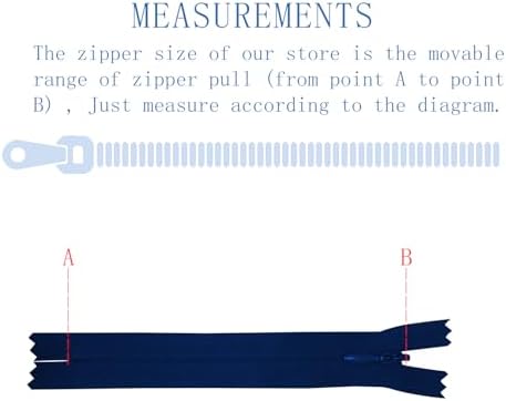 ANPURZII 2PCS #3 9 Inch Deep Navy Blue Invisible Zippers for Sewing
