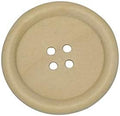 Chenkou Craft 20pcs 50mm 2" Round Natural Wood Buttons 4 Holes Craft