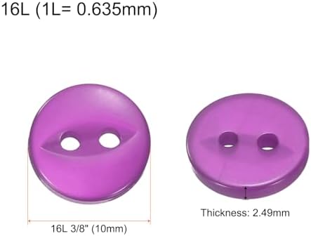 HARFINGTON 12pcs 16L Purple Round Sewing Buttons 10mm 3/8" Resin