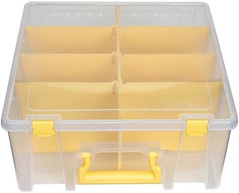 ArtBin Super Satchel Double Deep, 8-Compartment Craft Box, Yellow