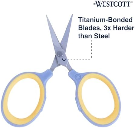 Westcott 2.5" Fine-Tip Craft Scissors with Titanium-Bonded Blades for