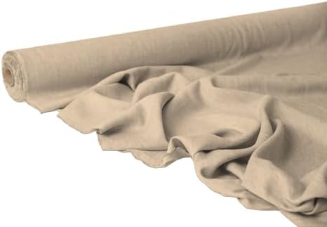 Bisque Linen Fabric by the Yard – Natural Flax Linen | Soft
