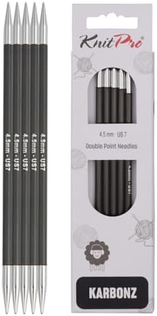 KnitPro Karbonz Double Pointed Needles 8" (20cm) | US Size 7 (4.5mm)
