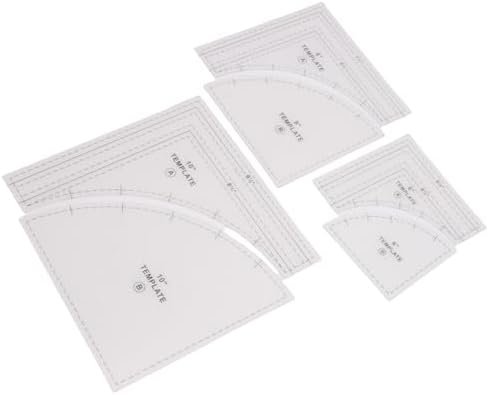 Kadimendium Quilting Templates Set 3 Pcs 10in 8in 6in Acrylic Cutting