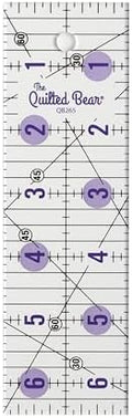 The Quilted Bear Rectangular Acrylic Quilting Ruler, 2" x 6.5"
