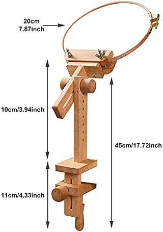 Beech Wood Embroidery Hoop Stand with 7.87''Embroidery Hoop, 360°