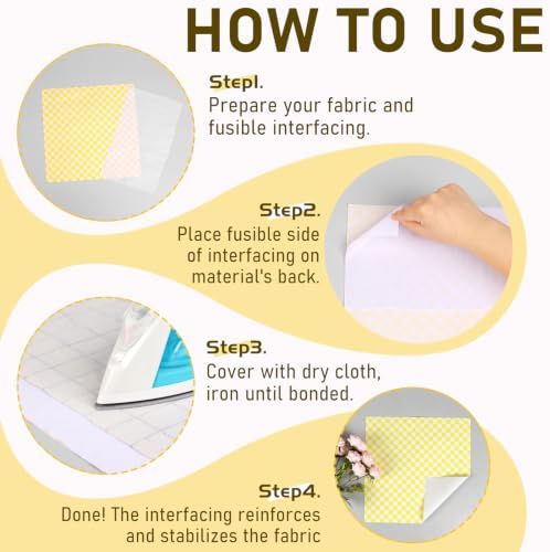 Fusible Interfacing Fabric for Sewing, 11.6"x27.3yd Medium Weight