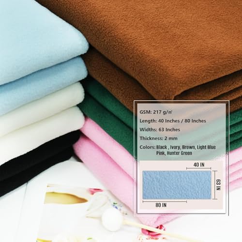 Polar Fleece Fabric by The Yard, 60" x40'' Soft Anti-Pill Fleece, Warm