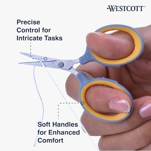 Westcott 2.5" Fine-Tip Craft Scissors with Titanium-Bonded Blades for