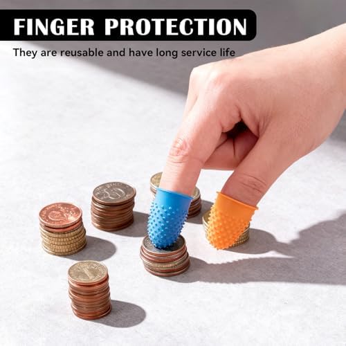 5 PCS Rubber Finger Tips Covers, Finger Protectors in 5 Colors and
