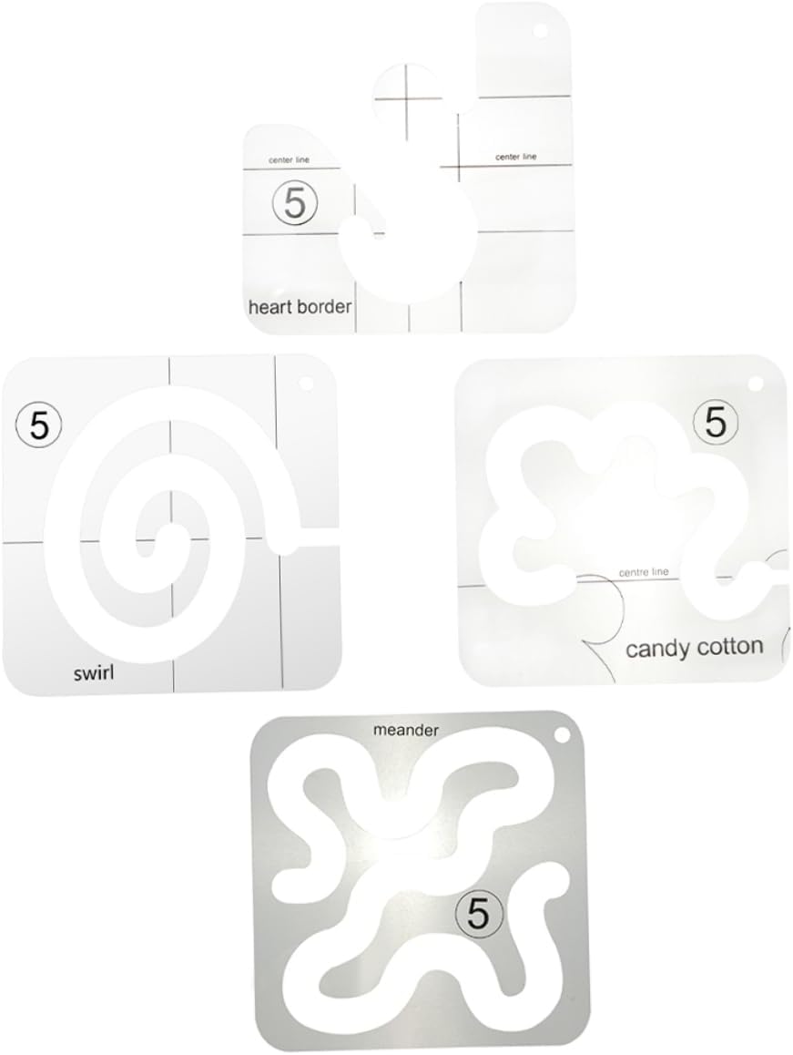 Acrylic Quilting Template 4 Piece Set for Pattern Guidance