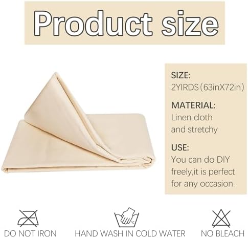 2 Yards 100% Cotton Unbleached Muslin Fabric, 63 Inch X 2 Yards by The