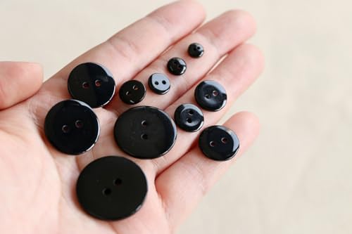 543pcs 2 Holes Resin Black Buttons 11 Sizes Assorted (6mm-25mm) 2
