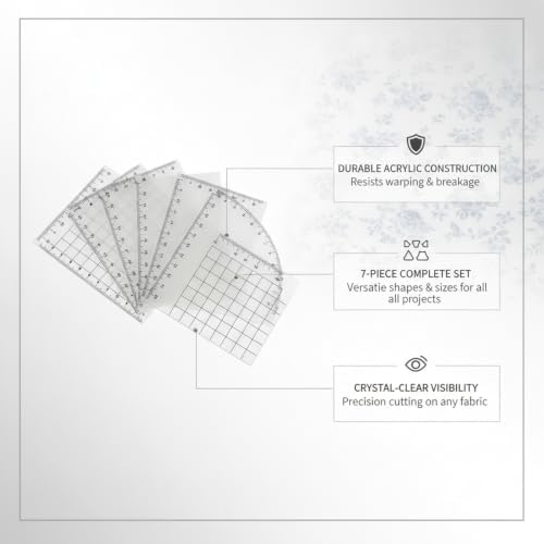 7-Piece Acrylic Quilting Ruler Set with Christmas Tree Shape