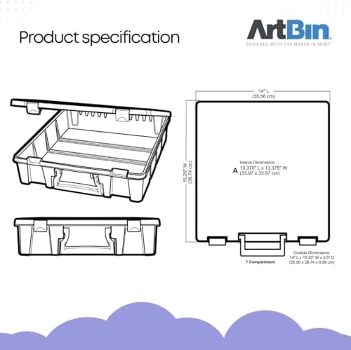 ArtBin Super Satchel Slim 1-Compartment Craft Box, Translucent Mint
