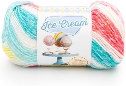Lion Brand Yarn, Ice Cream Crochet Yarn, Funfetti, Multicolor, 1 Pack