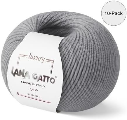 Lana Gatto VIP Cashmere Merino Yarn for Knitting and Crochet, 80%