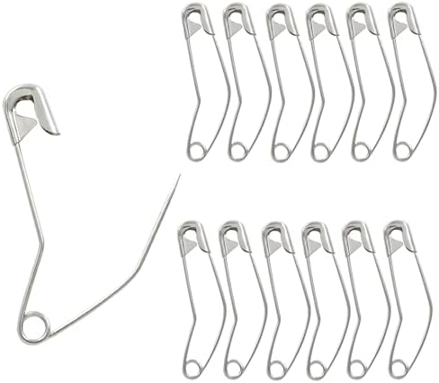 2 Inch Curved Safety Pins, 120Pcs