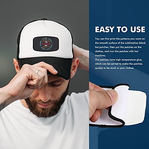 Waydress 30 Pcs Sublimation Hat Patches Blank, Black Frame