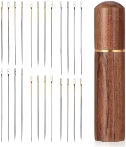 15 PCS Self Threading Needles, 3 Sizes Self Threading Sewing Needles