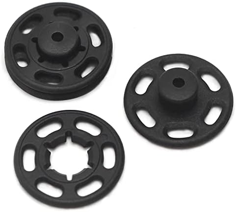Betoplin 60 Sets Plastic Snap Fasteners, Black Sew on Snaps Buttons