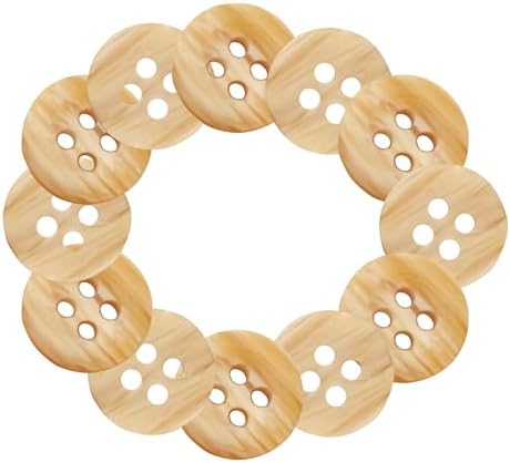 12 Pcs Buttons for Shirt 0.45 inch Natural Wood Color Buttons for