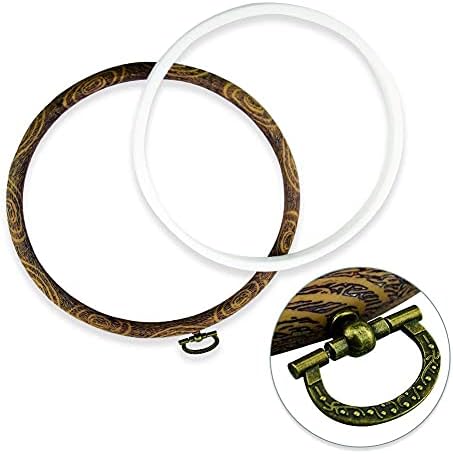 5PCS 8'' Round Embroidery Hoops 20CM Imitated Wood Cross Stitch Hoop