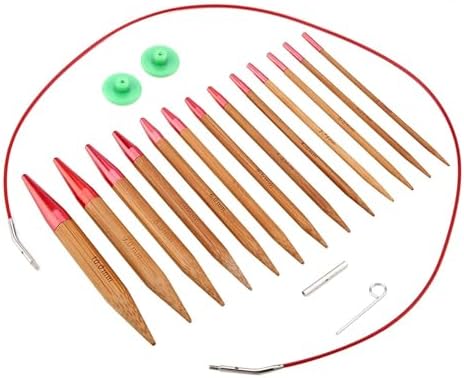 Compatible for Interchangeable Knitting Needles Carbonized Bamboo Set