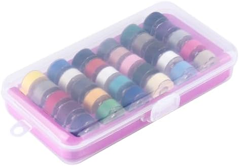 Simthread 28pcs Prewound Bobbin Thread Size A SA156 90WT - Assorted