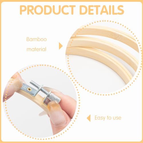 Weysat 36 Pcs 5 Inch Embroidery Hoops Bamboo Cross Stitch Round Rings