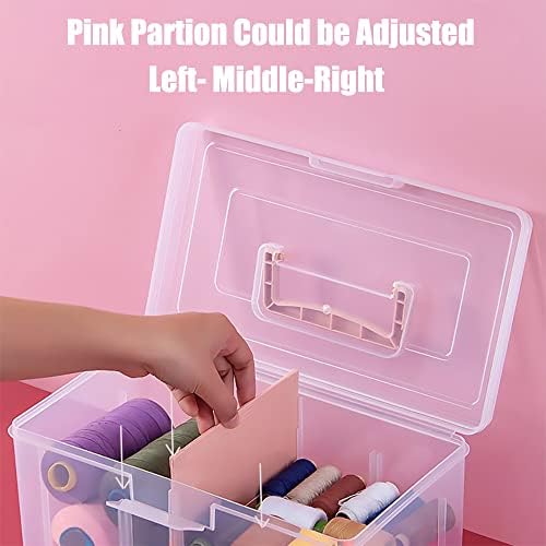 Clear Plastic Office Supply Art & Craft Storage Box, Sewing Box