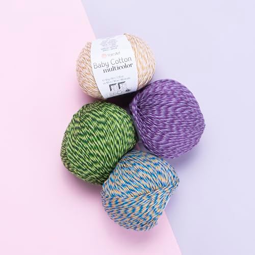 YarnArt Baby Cotton Multicolor Yarn – 50% Cotton 50% Acrylic – 50g