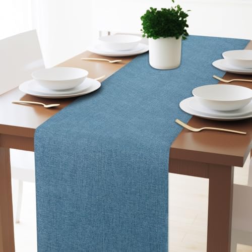 Grey Blue Faux Linen Fabric 57in x 3.3yd Upholstery Fabric by the Yard