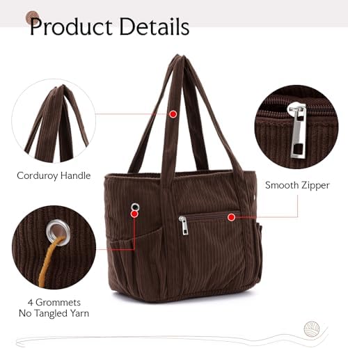 Freie Liebe Corduroy Crochet Bag and Tote, Large Yarn Bag with