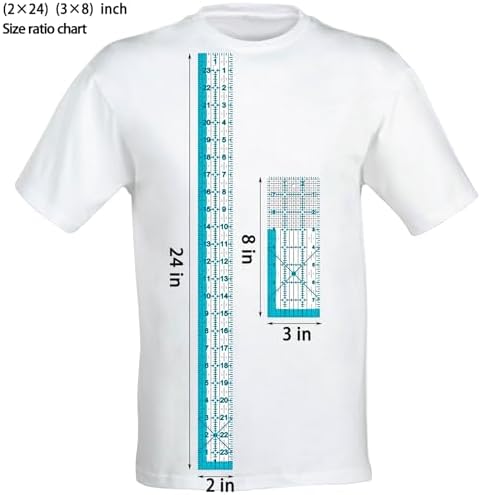 Acrylic Ruler 7 Piece Set, Non Slip Rings 50 Pieces, Quilting Rulers